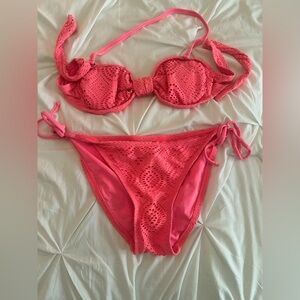 Xhilaration Pink Lace Bikini Set